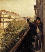 Gustave Caillebotte The man stand on the terrace oil painting reproduction